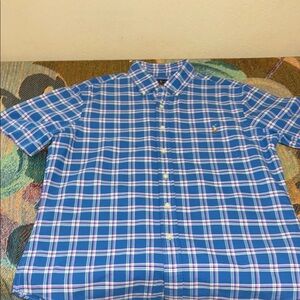 Ralph Lauren Blue Plaid Men's Shirt size large slim fit